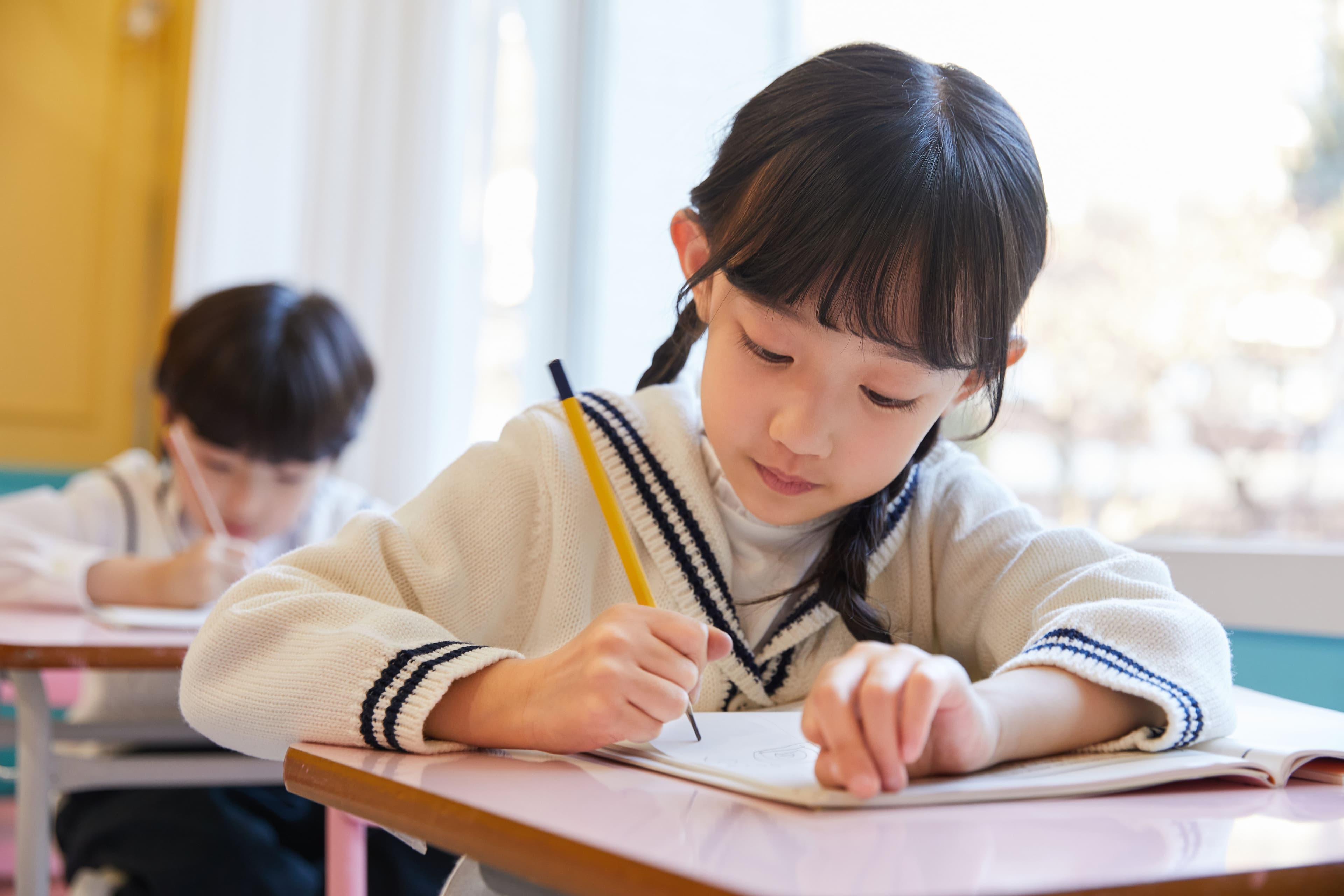 Girl doing classwork